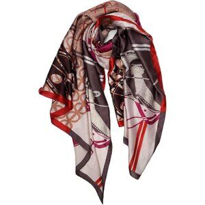 Women  Purple/Pink Long Stain Mulberry Silk Shawl Lightweight Sunscreen Scarf